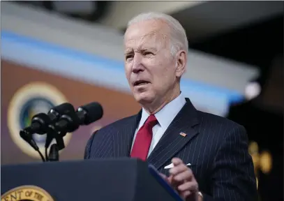  ?? EVAN VUCCI — THE ASSOCIATED PRESS ?? President Joe Biden delivers remarks on the economy in the South Court Auditorium on the White House campus in Washington on Tuesday.