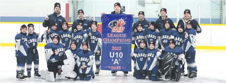  ?? —photo fournie ?? Les U10 Grads de Clarence-Rockland sont maintenant les champions de la saison dans leur division de la Ligue mineure AA/A de l’est de l’Ontario.