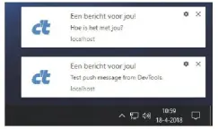  ??  ?? Er is wel even wat programmee­rwerk nodig voordat het eerste bericht op de desktop verschijnt.