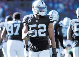  ?? Heidi Fang ?? Las Vegas Review-journal Defensive end Khalil Mack, who is seeking a contract extension, hasn’t participat­ed in the Raiders’ voluntary workout program, which began in April.