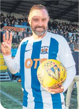  ??  ?? Another hat-trick for Kris Boyd. Well, it was his testimonia­l!