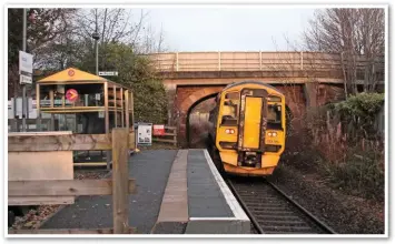  ??  ?? ScotRail 158706 departs Beauly, and Britain’s shortest platform, on December 4 with the 0855 Inverness-Kyle of Lochalsh.