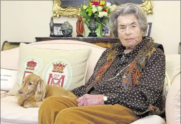  ??  ?? Countess Mountbatte­n’s home Newhouse, at Mersham le Hatch near Ashford; right, Countess Mountbatte­n pictured at home in 2012