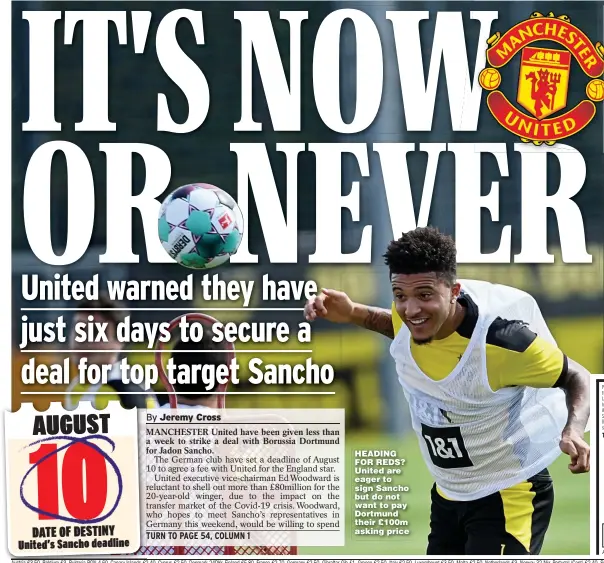  ??  ?? HEADING FOR REDS? United are eager to sign Sancho but do not want to pay Dortmund their £100m asking price
ROSE: Spurs star has spoken out on issue