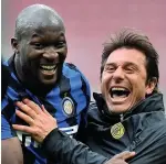  ??  ?? success Inter striker Lukaku with Conte