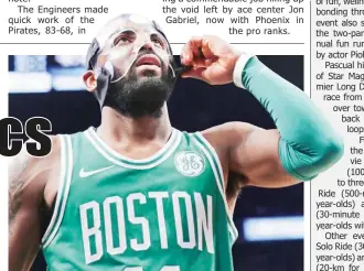  ?? (AP) ?? Kyrie Irving wears a mask to protext a minor facial fracture.