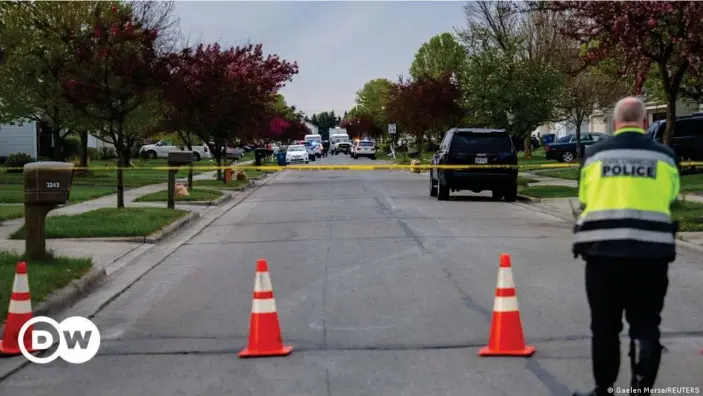  ?? @Gaelen Morse/ REUTERS ?? Imagen de la escena donde una joven afroameric­ana fue tiroteada por agentes en Ohio, el 20 de abril de 2021.