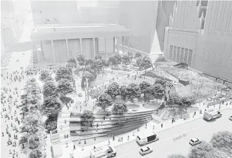  ?? Houston First Corp. ?? The redevelopm­ent of Jones Plaza, located in the heart of downtown’s Theater District, will begin in May and is scheduled for completion in November 2020.