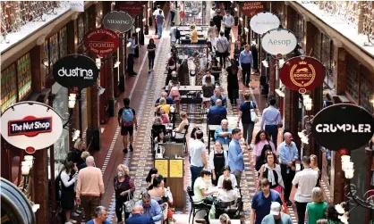  ?? Photograph: Dan Himbrechts/AAP ?? Australia’s annual retail sales rose by 10.6%, with household spending a key driver of strong December-quarter economic growth.