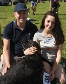  ??  ?? Clodagh O’Loughlin and Ronan Falvey with their dog Chester at The Spa Fenit Heritage Day in Churchill on Saturday.