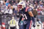  ?? Mary Schwalm / Associated Press ?? Patriots safety Adrian Phillips is day to day with a knee injury.