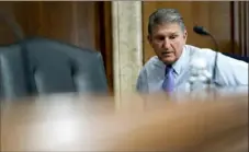  ?? Stefani Reynolds/The New York Times ?? Sen. Joe Manchin, D-W.Va., on Capitol Hill in Washington on Aug. 5. The $3.5 trillion social policy bill lawmakers begin drafting this week would touch virtually every American, at every point in life, from conception to old age. Mr. Manchin said he could not support the bill at its current size.