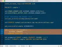  ??  ?? This shows the final version of the CMakeCache. txt configurat­ion file that instructs CMake to automatica­lly generate the CMake project dependenci­es using Graphviz. Automating tasks is always a good thing!