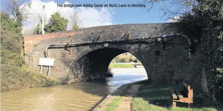  ??  ?? The bridge over Ashby Canal on Nutts Lane in Hinckley.