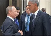  ?? PICTURE: EPA ?? Russian President Vladimir Putin talks to US President Barack Obama during a meeting on the sidelines of the G20 Summit in Hangzhou, China.