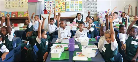  ?? Picture: COURTNEY AFRICA ?? ALL PRESENT: De Kuilen Primary School in Kuils River welcomed an eager group of Grade 1 pupils to their first day of school.