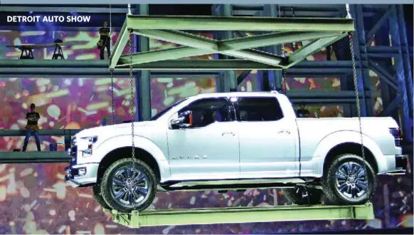  ?? STEVE RUSSELL/TORONTO STAR ?? DETROIT AUTO SHOW
Ford surprised everyone at the preview with its F-150 Atlas concept, a big, capable and more fuel-efficient version of the best-selling vehicle in North America. It’s expected to debut by 2015.