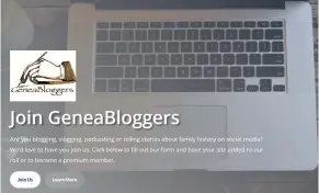 ??  ?? Below: The Join Geneablogg­ers web page