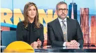  ?? APPLE TV+ ?? Jennifer Aniston and Steve Carell are Emmy nominees for “The Morning Show.”