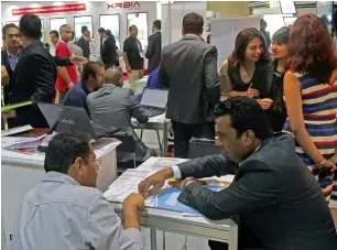  ?? Photo by Shihab ?? A good crowd was on hand at the Indian Property Show at the Dubai World Trade Centre on Friday. The event concludes today. —