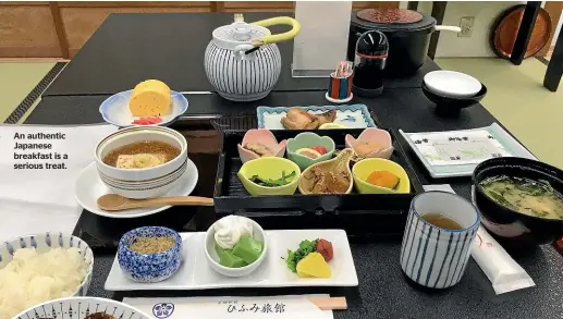  ??  ?? An authentic Japanese breakfast is a serious treat.