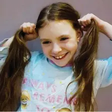  ??  ?? Paige Gaynor (8), has decided to cut off all of her hair and donate it to a children’s cancer charity but also to raise money for the local SOSAD charity at the same time .
Paige will get her new look inside five weeks and is donating her hair for...