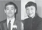  ?? Associated Press ?? Bruce Lee, left, who played Kato in “The Green Hornet,” appears in May 1966 in Los Angeles, and Chinese American actress Anna May Wong appears in January 1946.