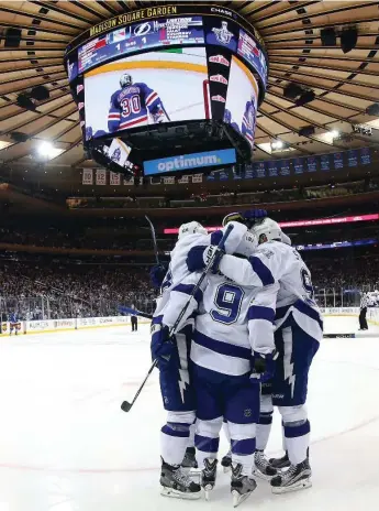  ?? BRUCE BENNETT/GETTY IMAGES ?? Tampa Bay matched the score they beat the Montreal Canadiens by in Game 2 of their last series