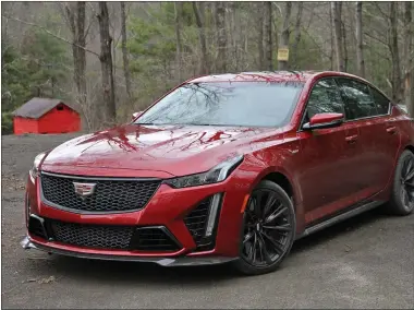  ?? MARC GRASSO — MEDIANEWS GROUP ?? Cadillac rolls out quite a vehicle with its CT5-V Blackwing, with the power of a Corvette, but with four doors and the Cadillac luxury feel, what’s not to like?