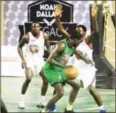  ??  ?? Team Kano in action against Kebbi in the semi final. Kano and Kaduna will battle for the Noah Dallaji U-17 Basketball Tournament title today