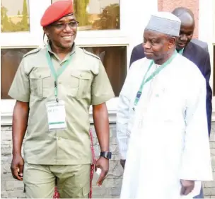  ??  ?? Minister of sports, Solomon Dalung and NOC president, Engineer Habu Gumel (R)