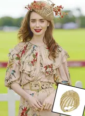  ??  ?? Lilly Collins wore the sculptural Cactus de Cartier ring.
