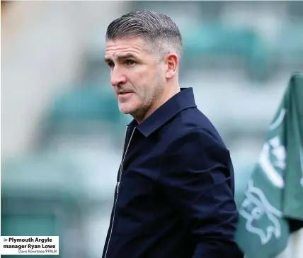  ?? Dave Rowntree/PPAUK ?? > Plymouth Argyle manager Ryan Lowe