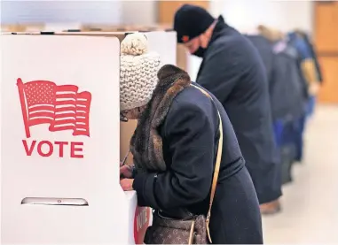  ?? OKLAHOMAN] [DOUG HOKE PHOTOS/ THE ?? One of Oklahoma County's two early voting locations was at Edmond Church of Christ.