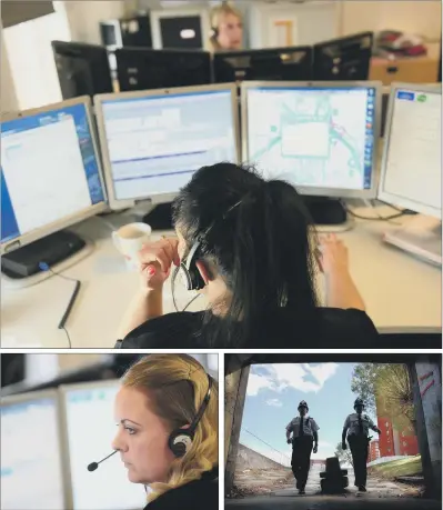  ?? PICTURES: SCOTT MERRYLEES. ?? THE FRONTLINE: West Yorkshire Police’s customer contact centre handled around 4,600 emergency and non-emergency calls on Tuesday, but is currently only staffed to deal with around 3,800 to 4,000 calls daily.