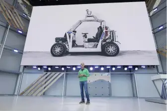  ?? AP PHOTOS ?? DEVELOPERS CONFERENCE: Waymo CEO John Krafcik, above, and Google CEO Sundar Pichai speak at the Google I/O conference in Mountain View, Calif., yesterday.