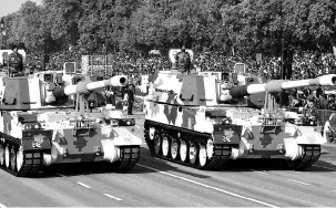  ??  ?? This year’s Republic Day parade saw the debut of Korean-origin K-9 Thunder self-propelled gun, a 155 mm, 52-calibre gun that Larsen &amp; Toubro is building under licence in its Talegaon plant, near Pune