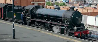  ?? ROBIN JONES ?? LNERB 14 - 6- 0 No. 61264as 60134Chiru prepared to depart from Whitbyfor Pickeringo n June 13, 2014. Asw e closedf or presst, he North YorkshireM oors Railway'sa ppeal had raissedn early £ 300,000.