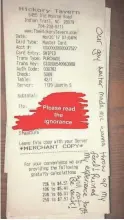  ?? JUSTIN STUTTE ?? A customer wrote an anti-gay message to Justin Stutte after he served her and her son at a restaurant. He says he was fired two days later after a co-worker posted the message on social media.