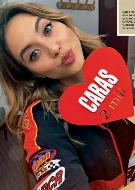  ??  ?? Con 4 millones de seguidores sólo en Instagram, Flor Vigna se sumó a los festejos de CARAS. Durante la jornada, “Candela Depilación” obsequió vouchers a los presentes.