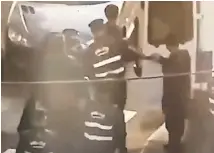  ?? ?? ▲ Video grabs, above and left, of Iran’s security forces arresting women for not observing the country’s strict hijab rules. The regime has launched a new enforcemen­t campaign