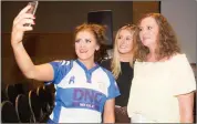  ?? LEFT: ?? Dancer Nuala O’Connor takes a selfie with friends Amy and Mary Browne at the Tralee RFC Strictly Come Dancing event