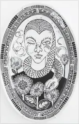  ??  ?? Nikola Wojewoda, Goddess in her Adolescent Phase, hand-built stoneware plate, $500.