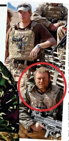  ?? Picture: JOHN STILLWELL, PA ?? Tragic loss: Gareth Crabbe (left), veteran of Iraq, Kosovo and Bosnia, and Nathan Hunt (circled), who killed himself on New Year’s Day, with Prince Harry