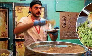  ?? SIOBHAN DOWNES/ STUFF ?? Cheesy nabulsisty­le kunafa being served at a food festival in Dubai.