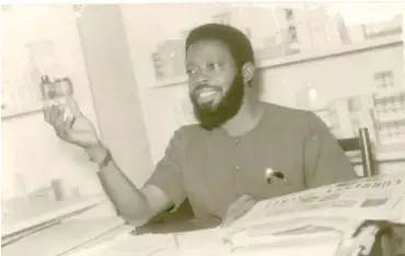  ??  ?? Senator Ayo Fasanmi in his Chemist in Osogbo before he was elected into the Senate