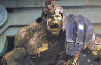  ?? MARVEL ?? The Hulk ( Mark Ruffalo) is dressed to kill as a gladiator on the planet Sakaar in Thor: Ragnarok.