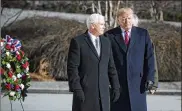  ?? SARAH SILBIGER / THE NEW YORK TIMES ?? President Donald Trump and Vice President Mike Pence visit the Memorial to Martin Luther King Jr. Monday in Washington.