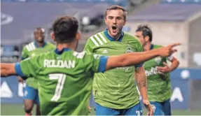  ?? STEPHEN BRASHEAR, USA TODAY SPORTS ?? Jordan Morris and the defending champion Seattle Sounders enter the playoffs as favorites to repeat as MLS Cup winners.