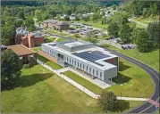  ?? Photo submitted ?? The George B. Duke Engineerin­g and Informatio­n Technologi­es Building at the University of Pittsburgh at Bradford is seen with its rooftop solar array.